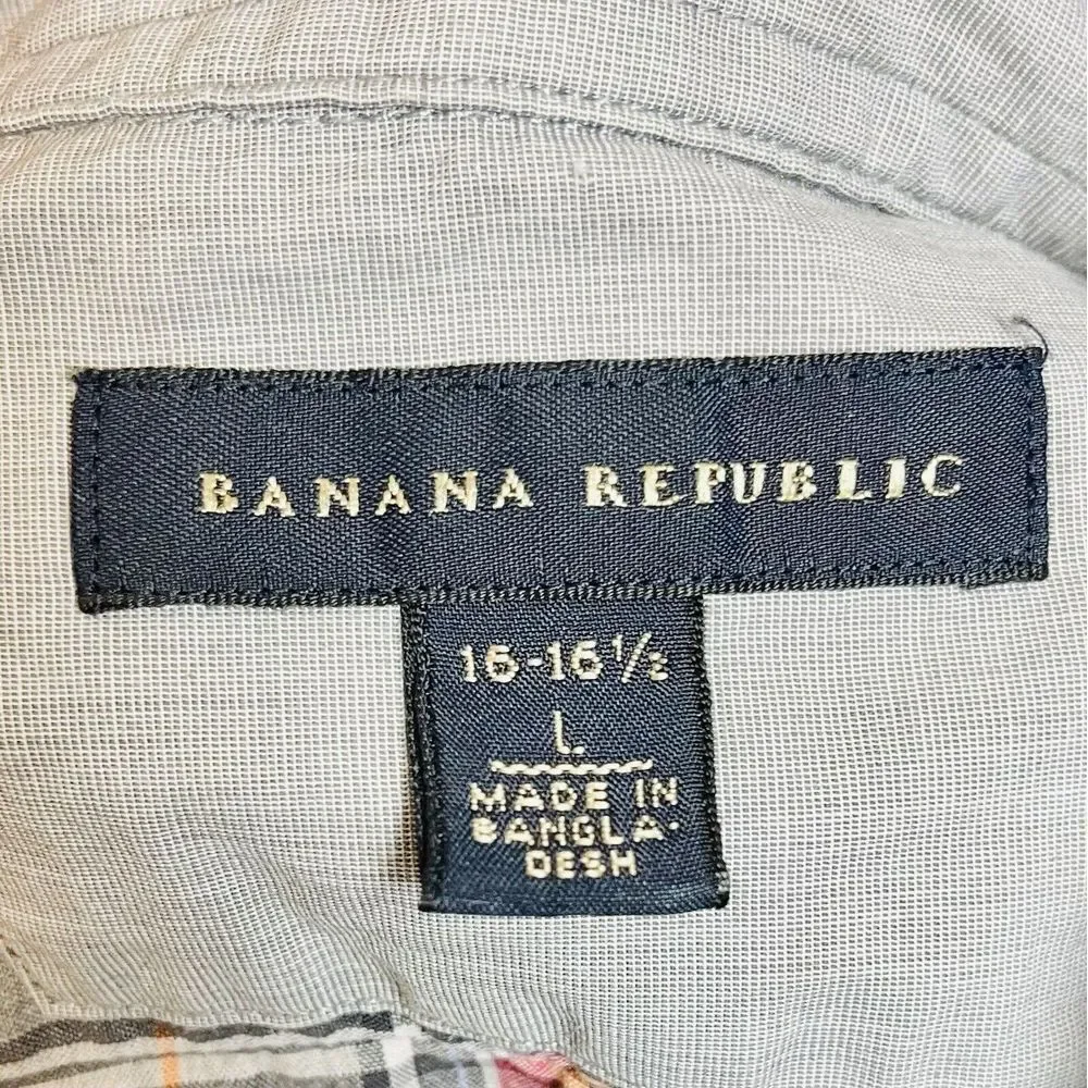 Banana Republic Shirt‎ Men's Large Plaid Western Cowboy Rodeo Long Sleeve